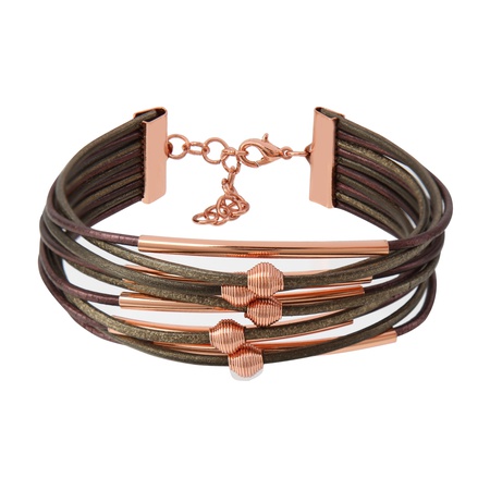 W-K-RP-101 Кожаный браслет, колье, серьги, комбайн