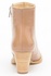 Beige Leder Stiefeletten bn013