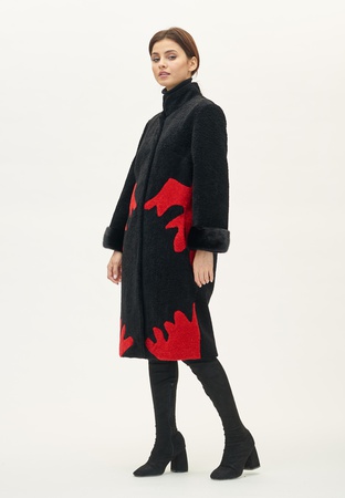 Ceket kadın Silverfox model 806 Siyah trim kürk vizon