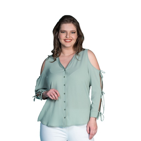 Креповая рубашка большого размера