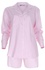 LİNEN- UZUN KOLLU ÜST - ŞORT PİJAMA TAKIM -PEMBE