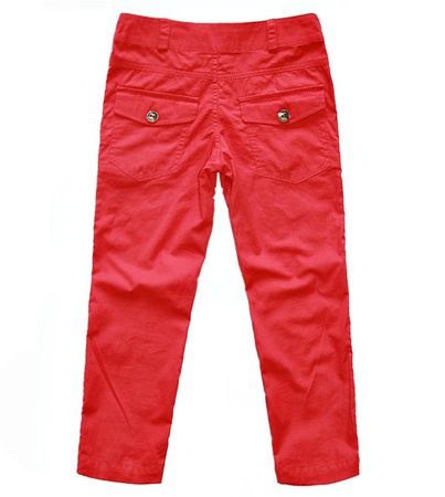 детские хлопковые брюки красного цвета