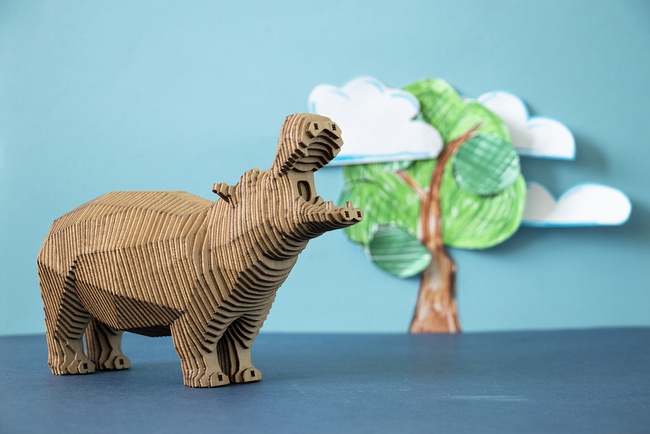 Деревянный конструктор Бегемот