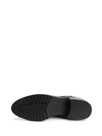 黑色鸵鸟皮靴子（阔腿）S148