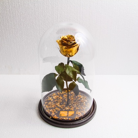 Bir matara içinde gül 28cm premium altın