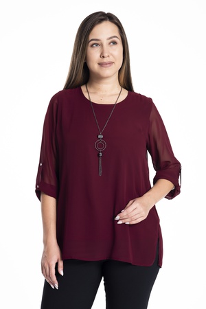 Блузка большого размера с подкладкой из шифона