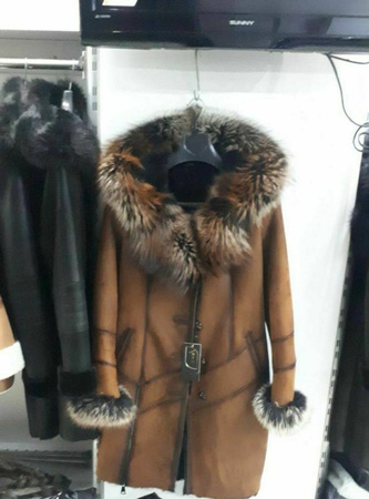женская дубленка ворот мех писец