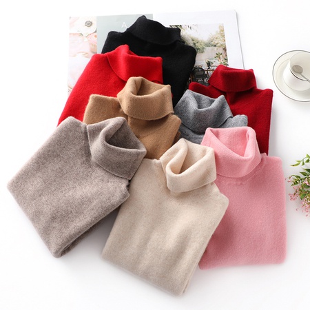 Full woolen sweater for boys and girls with thick round neck knitted underlining short style sweaters