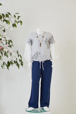 Şifon Kollu Bluz Pantolon