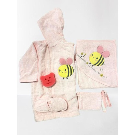 Оптовый набор из 5 купальных халатов для девочек 6-12 мес.