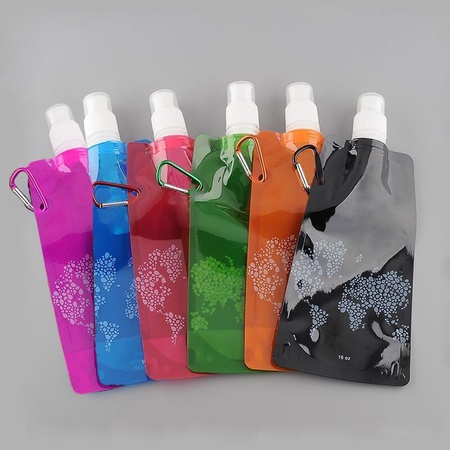 Karabina ile tekrar kullanılabilen katlanabilir şişe &quot;VAPUR&quot;