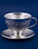 Серебряная чашка с блюдцем №3 "Ривьера"