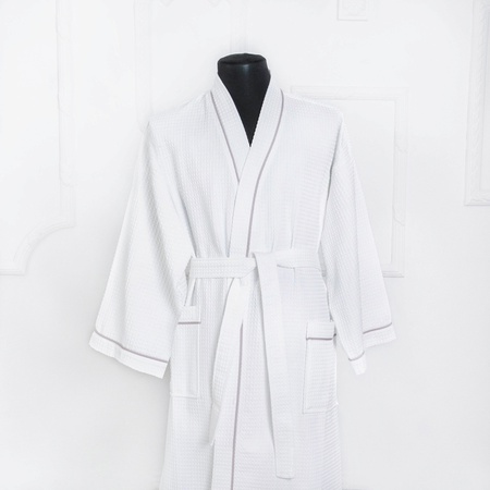 Халат вафельный, ворот Кимоно или Шаль