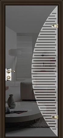 Двери Тип 400П13 Зеркало черный графит