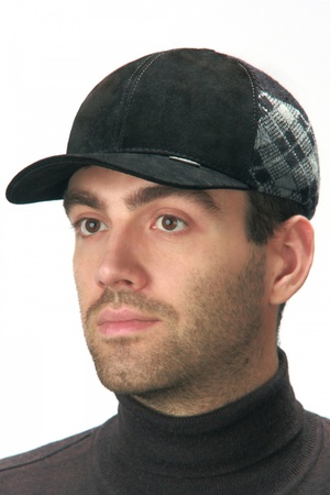 Suede baseball cap with knitwear 201124