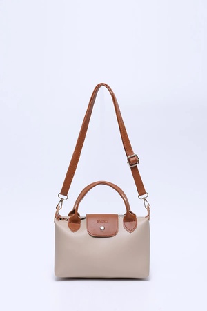 Suni Deri Tek Bölmeli Çift Askılı El  Kol Ve Çapraz Omuz Çantası