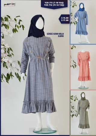 Платье в полоску с длинным рукавом