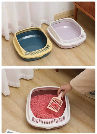 Туалет-лоток для кошек полуоткрытый плюс совок