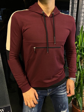 Толстовка из ткани рашель с молнией на груди