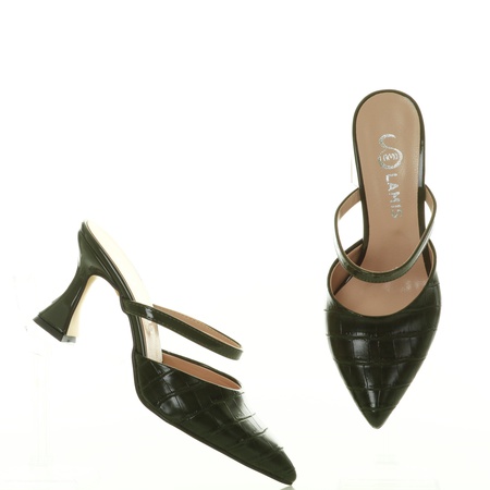 Каблук 4 см из крокодила и кубической кожи