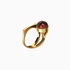 Кольцо из позолоченного серебра с вишнёвым янтарём