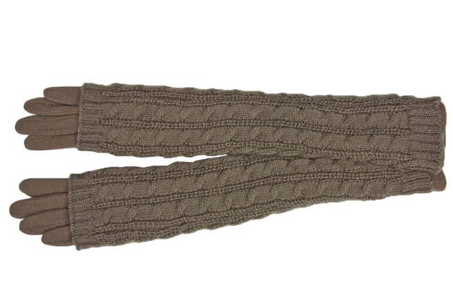 Итальянские трикотажные перчатки в сочетании с вязаным верхом