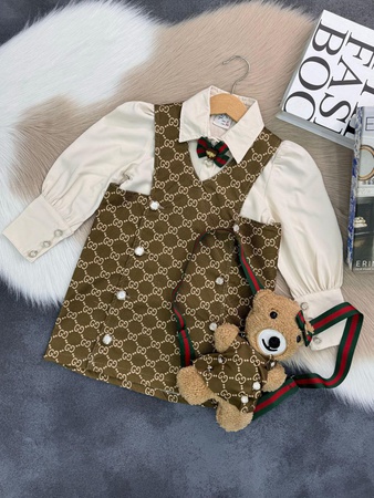 🔥NEW SEASEON🔥Guccı 3’lü Takım  *✏️Gömlek-Baskılı Guccı Dokuma elbise-Çanta 👌*high quality* 4’lü seri* 📌GRAMAJLI ÇOK KALİTELİ TAKIM