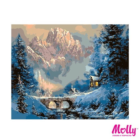 Sayılarla boyama Dağlarda kış