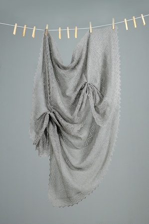 Палантин ажурный пуховый экрю АЛ 18070-02