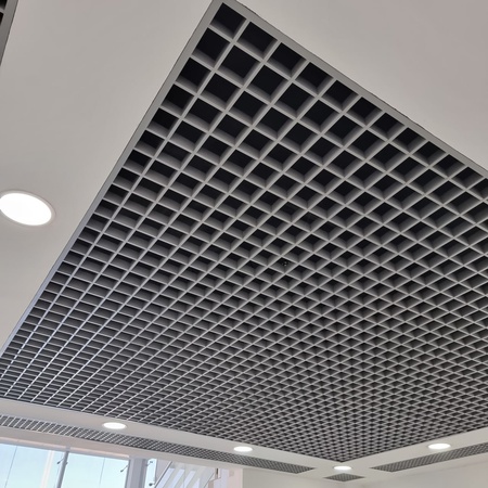 Грильято потолок, сеточные потолки разной ячейки!