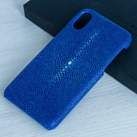 The iPhone X case is crafted from stingray leather