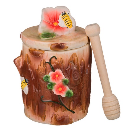 Банка д/меда 500мл выс=16см+дерев.палочка