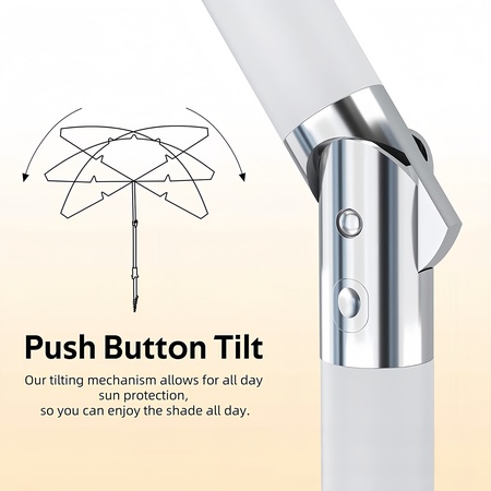 Beach Umbrella – 2m Silver UV Fabric, Aluminum Alloy Frame – Promotional OEM