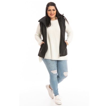 Büyük Beden Kapşonlu Kapitone Yelek