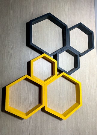蜂窝搁板/六边形6个，黄色+黑色