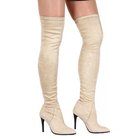 Женские ботфорты, стрейч <G6971>