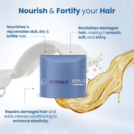 Yuthika Hair Mask for Dry, Frizzy & Damaged Hair, Deep Conditioning, Smoothing, Premium Hair Mask, All Hair Types, Available in 150 & 500 ml