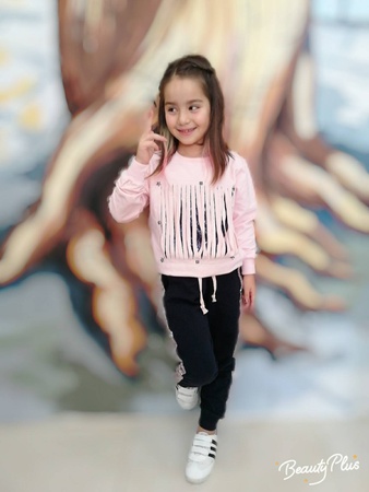 3-14 yaş kesik çizgili pullu kız takım