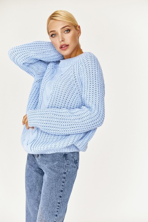 Women's sweater knitted with a pigtail heavenly