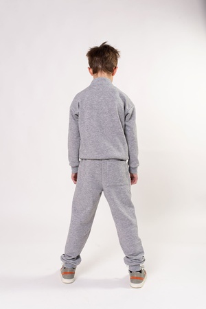 Штаны серый меланж с лампасами-тесьмой (тринитка) Yumster YC.02.23.027