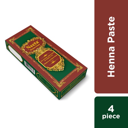 Neeta 4 Pack Ready to Use Henna Paste for Hair, Reddish Brown Color, Perfect Hair Coloring Paste