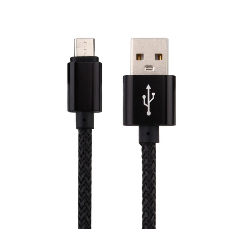 Кабель USB-microUSB плетеный, с алюминиевым штекером