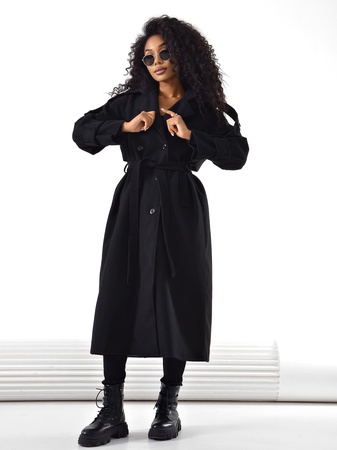 Пальто #4045 модель оверсайз 42-44 подойдёт до 50 размера