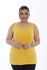 Плюс Размер Спортсмен с нулевым рукавом - Горчица (2)