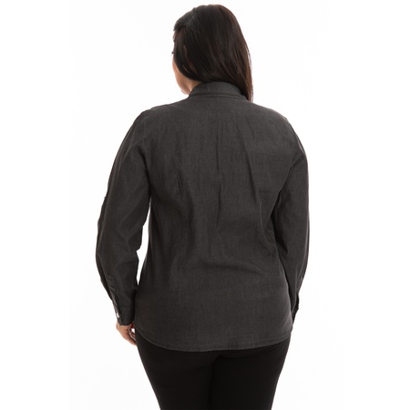 Cep Boncuk İşlemeli Kot Gömlek