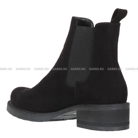 Ботинки 5712 чёрные, натуральная замша, байка
