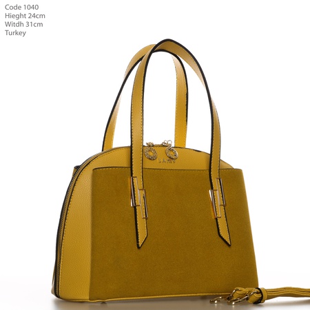 Bayan leopar desenli siyah rengi el ve omuz çantası