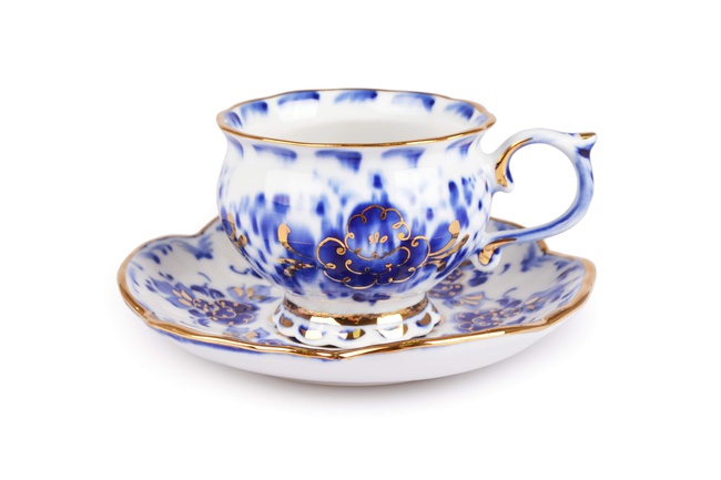 Чайная пара Незабудка в золоте