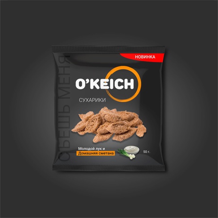 Сухарики-багеты, классика со вкусом "Молодой лук и домашняя сметана", 50 гр