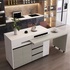 Kitchen island with pull-out table and storage drawers